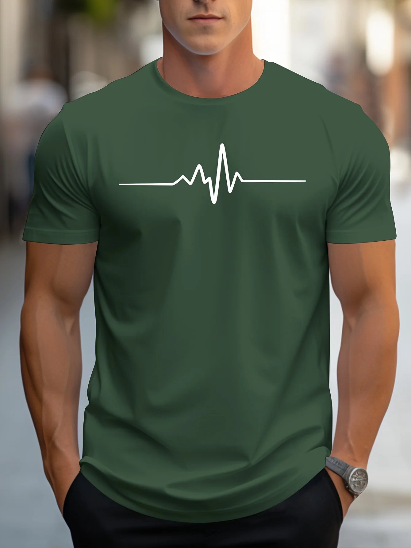 Men's 100% cotton summer loose size Creative Graphic printed slim fit casual sports round neck short sleeved T-shirt top Men's 100% cotton summer loose size Creative Graphic printed slim fit casual sports round neck short sleeved T-shirt top