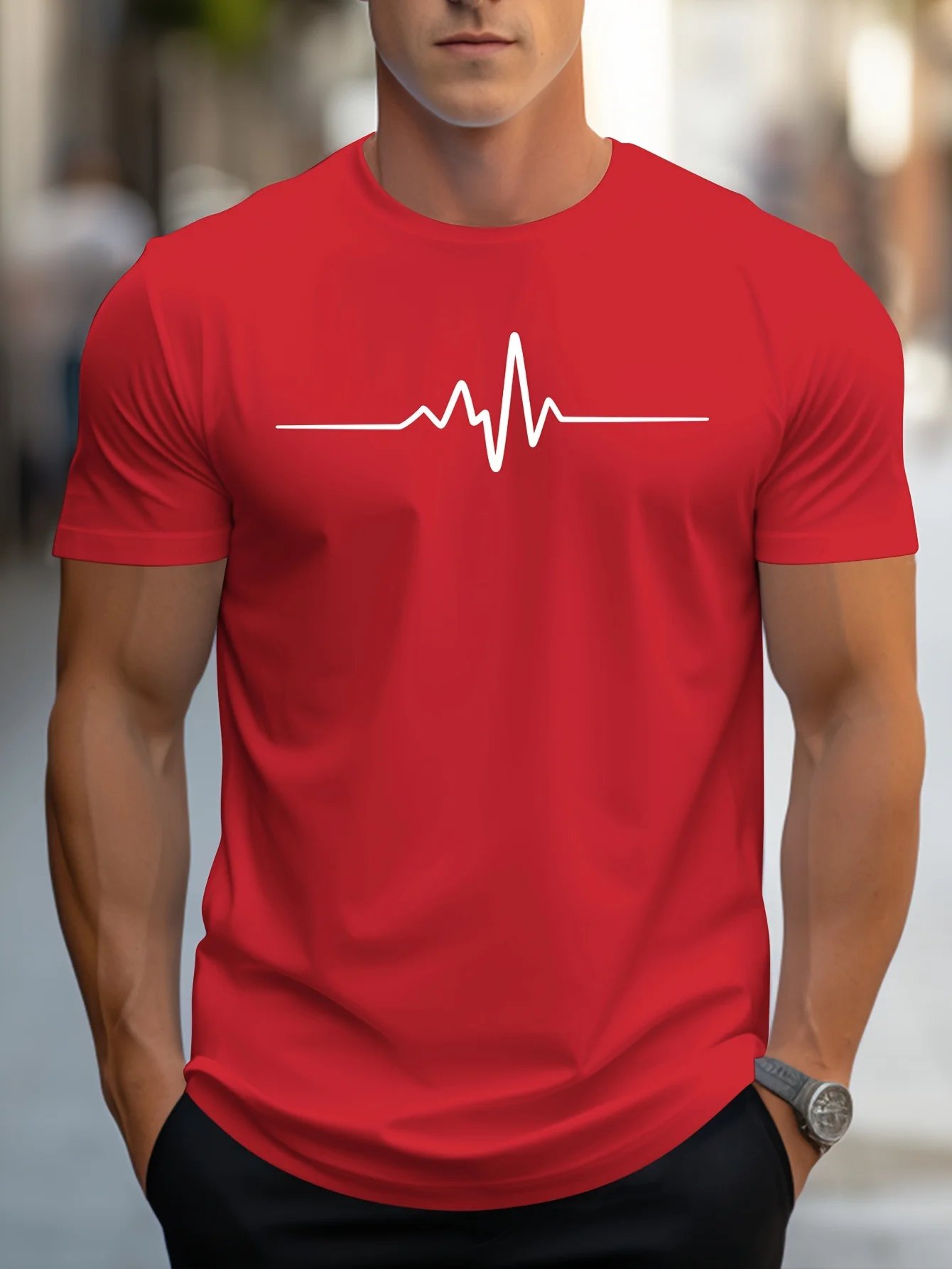 Men's 100% cotton summer loose size Creative Graphic printed slim fit casual sports round neck short sleeved T-shirt top Men's 100% cotton summer loose size Creative Graphic printed slim fit casual sports round neck short sleeved T-shirt top