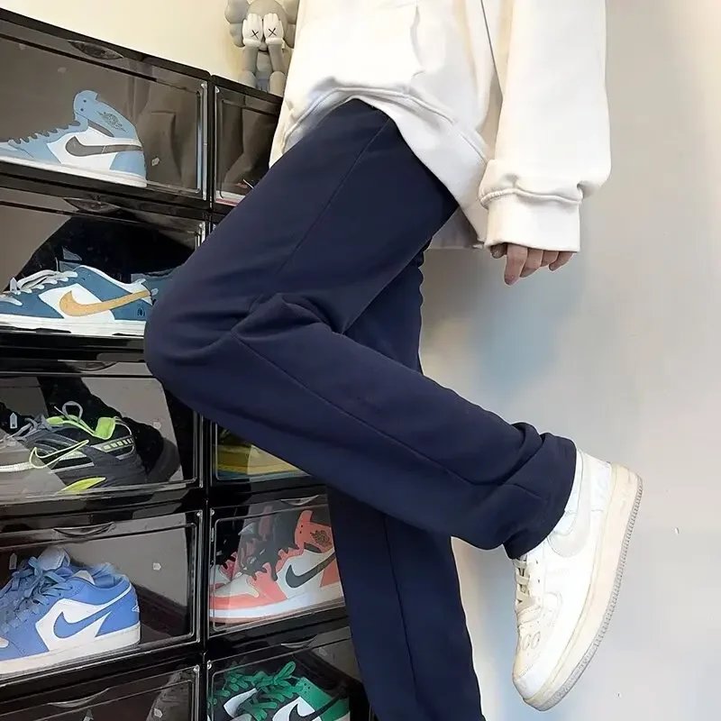 Cerulean Blue Men's Summer Thin Straight-Leg School Pants Women's Casual Sweatpants For Teenagers Deep Blue Green Cerulean Blue Men's Summer Thin Straight-Leg School Pants Women's Casual Sweatpants For Teenagers Deep Blue Green