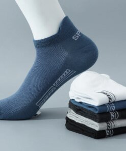 5 Pairs/Lot High Quality Men Ankle Socks Breathable Cotton Sports Mesh Casual Athletic Thin Cut Short Sokken Plus Size