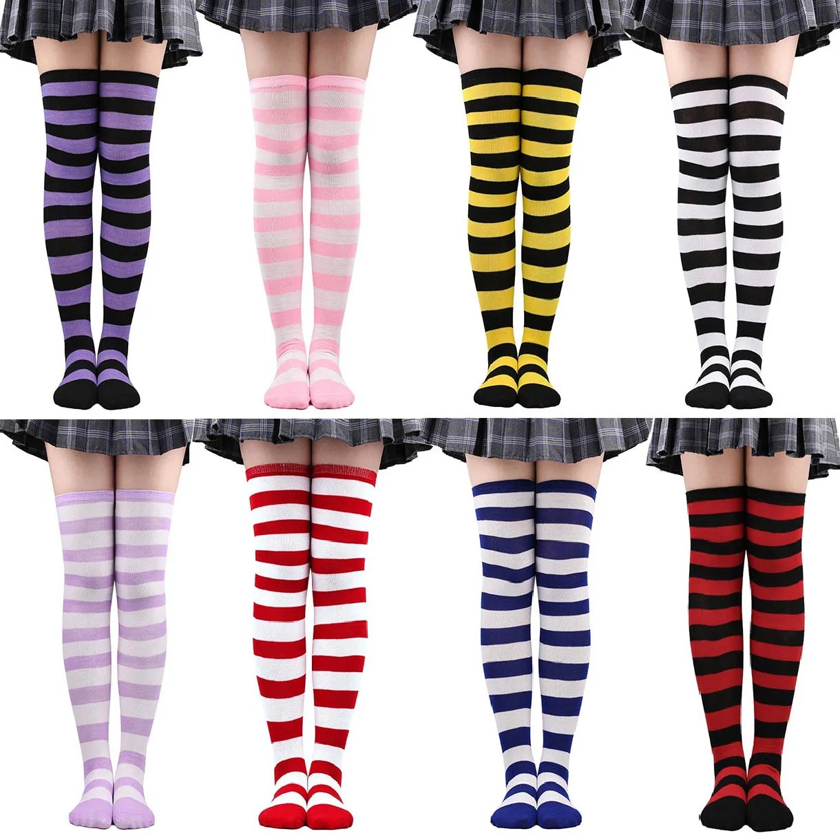 Color Striped Stockings Japanese Over Knee Socks Fashion Women Keep Warm Soks Sexy Slim Long Soks Black White Striped Hosiery Color Striped Stockings Japanese Over Knee Socks Fashion Women Keep Warm Soks Sexy Slim Long Soks Black White Striped Hosiery