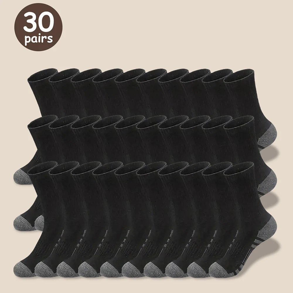 10/30 Pairs Of High-Quality Men's Workwear Socks, Unisex Sports Breathable Basketball Non Slip Socks, Casual Socks 10/30 Pairs Of High-Quality Men's Workwear Socks, Unisex Sports Breathable Basketball Non Slip Socks, Casual Socks