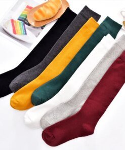 Cotton Spring Autumn Women Knee High Soild Color Socks Ladies Girl School Party Street Dancing Winter Knee Warm Sock For Women