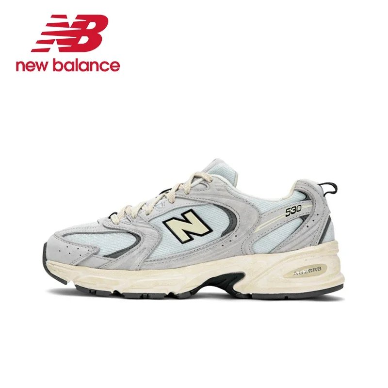 New Balance NB530 Comfort Fabric Faux Leather Breathable Low-Top Men's and Women's Running Shoes Grey Silver Unisex MR530KA