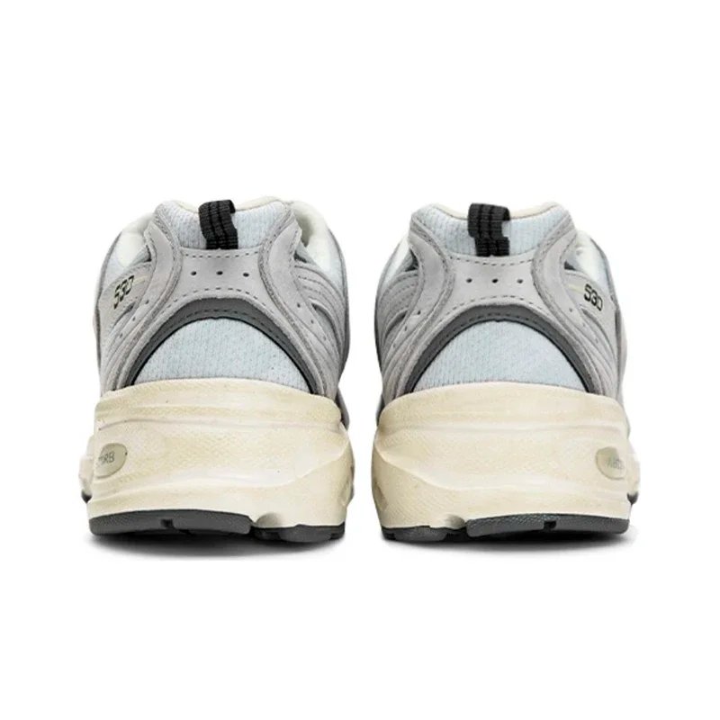 New Balance NB530 Comfort Fabric Faux Leather Breathable Low-Top Men's and Women's Running Shoes Grey Silver Unisex MR530KA