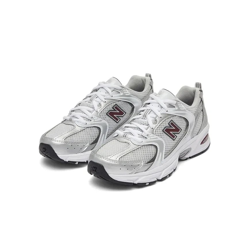 New Balance NB530 Comfort Fabric Faux Leather Breathable Low-Top Men's and Women's Running Shoes Grey Silver Unisex MR530KA