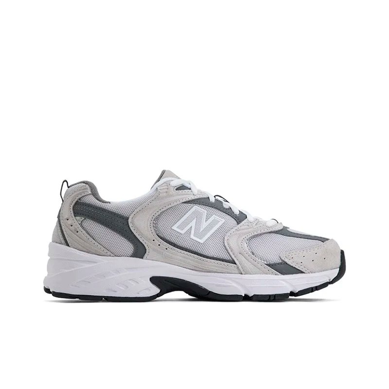 New Balance NB530 Comfort Fabric Faux Leather Breathable Low-Top Men's and Women's Running Shoes Grey Silver Unisex MR530KA