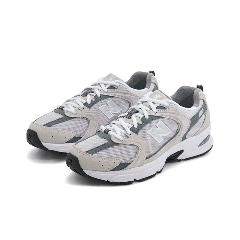 New Balance NB530 Comfort Fabric Faux Leather Breathable Low-Top Men's and Women's Running Shoes Grey Silver Unisex MR530KA