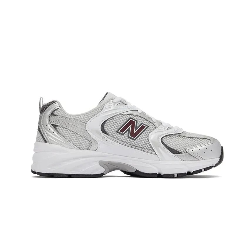 New Balance NB530 Comfort Fabric Faux Leather Breathable Low-Top Men's and Women's Running Shoes Grey Silver Unisex MR530KA