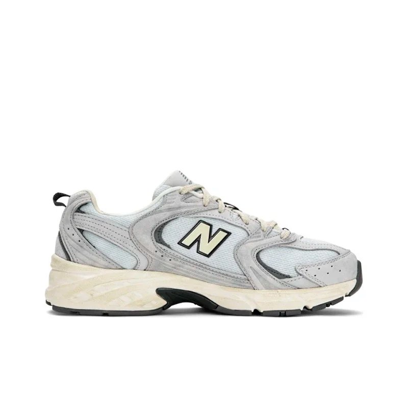 New Balance NB530 Comfort Fabric Faux Leather Breathable Low-Top Men's and Women's Running Shoes Grey Silver Unisex MR530KA