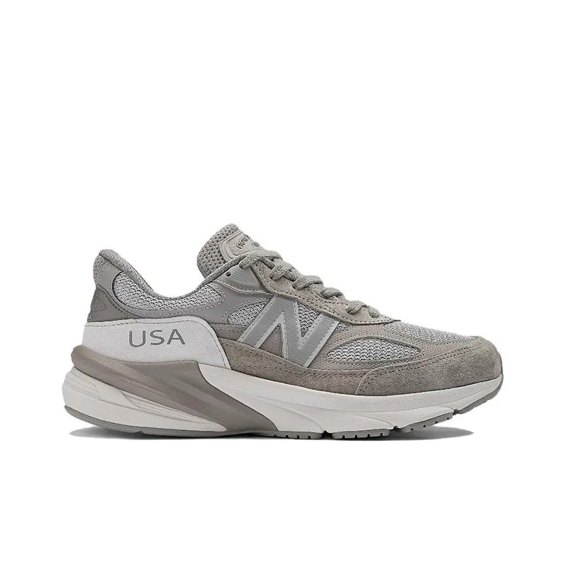 Original New Balance NB 990 V6 Trend Vintage Fabric Leather Shock Absorption Casual Running Shoes Unisex Sneakers M990GL6