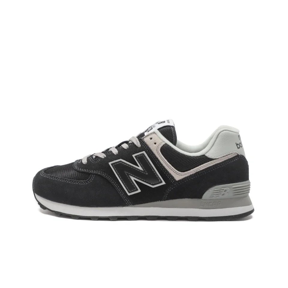 Original New Balance NB 574 Classic Vintage Mesh Fabric Faux Leather Casual Men's and Women's Running Shoes Deep Blue ML574EVG