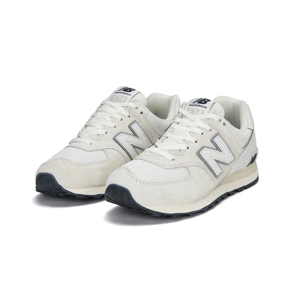 Original New Balance NB 574 Classic Vintage Mesh Fabric Faux Leather Casual Men's and Women's Running Shoes Deep Blue ML574EVG