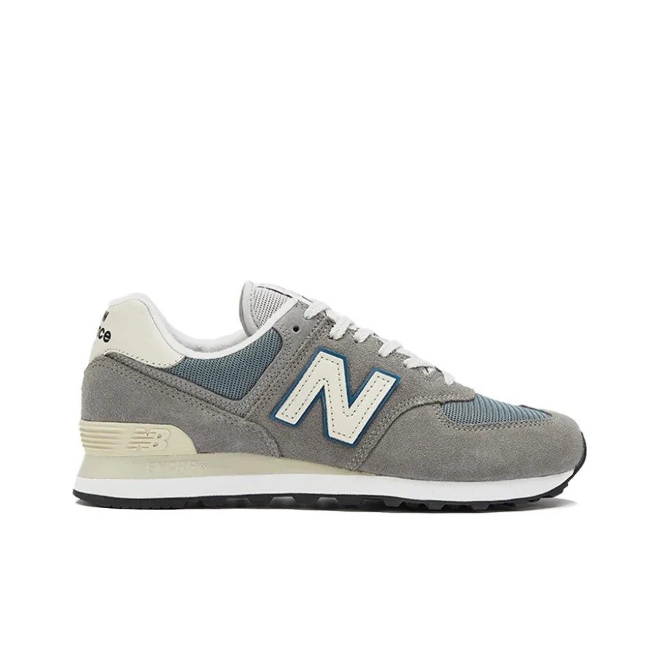Original New Balance NB 574 Classic Vintage Mesh Fabric Faux Leather Casual Men's and Women's Running Shoes Deep Blue ML574EVG
