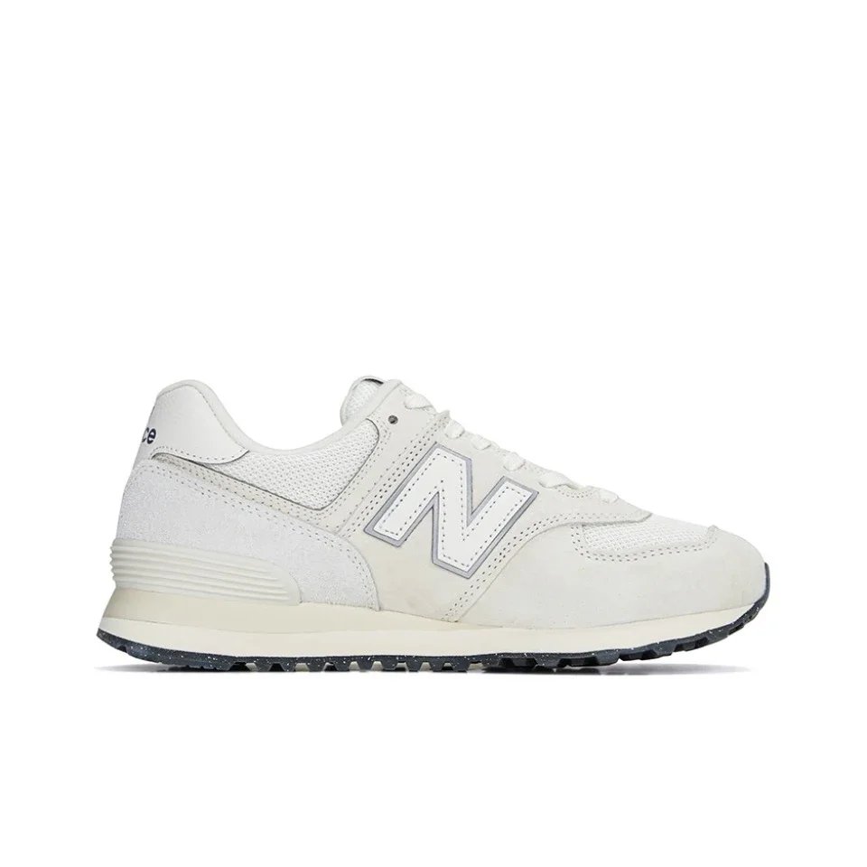 Original New Balance NB 574 Classic Vintage Mesh Fabric Faux Leather Casual Men's and Women's Running Shoes Deep Blue ML574EVG