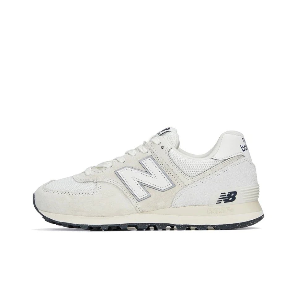 Original New Balance NB 574 Classic Vintage Mesh Fabric Faux Leather Casual Men's and Women's Running Shoes Deep Blue ML574EVG