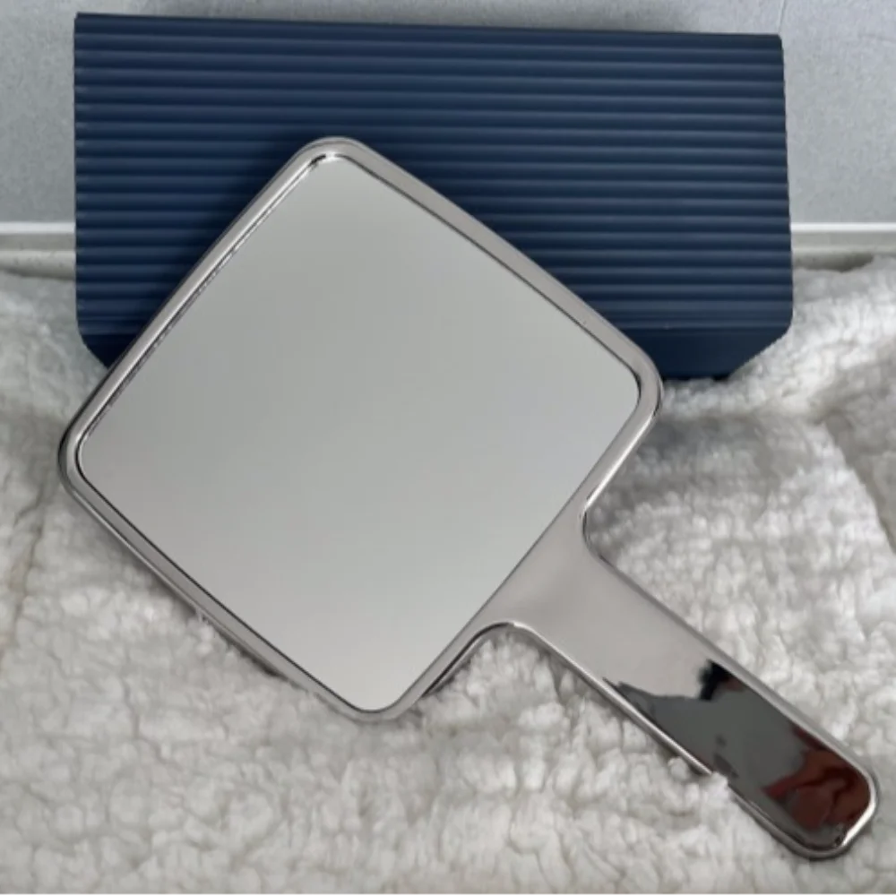 Electroplated Handle Makeup Mirrors HD Beauty Portable Round Hand Square Hand Small Make Up Mirror Electroplated Handle Makeup Mirrors HD Beauty Portable Round Hand Square Hand Small Make Up Mirror