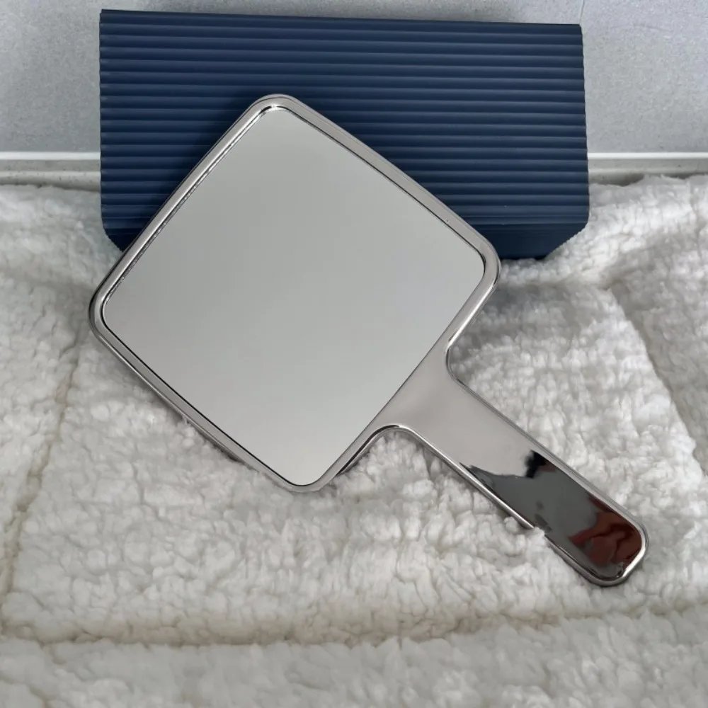 Electroplated Handle Makeup Mirrors HD Beauty Portable Round Hand Square Hand Small Make Up Mirror Electroplated Handle Makeup Mirrors HD Beauty Portable Round Hand Square Hand Small Make Up Mirror
