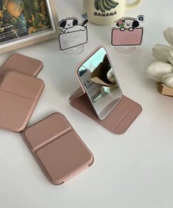 Hand-held Desktop Stand Mirror High Definition Folding Makeup Mirror Light Weight Easy To Carry Vanity Mirror Cosmetic Tools
