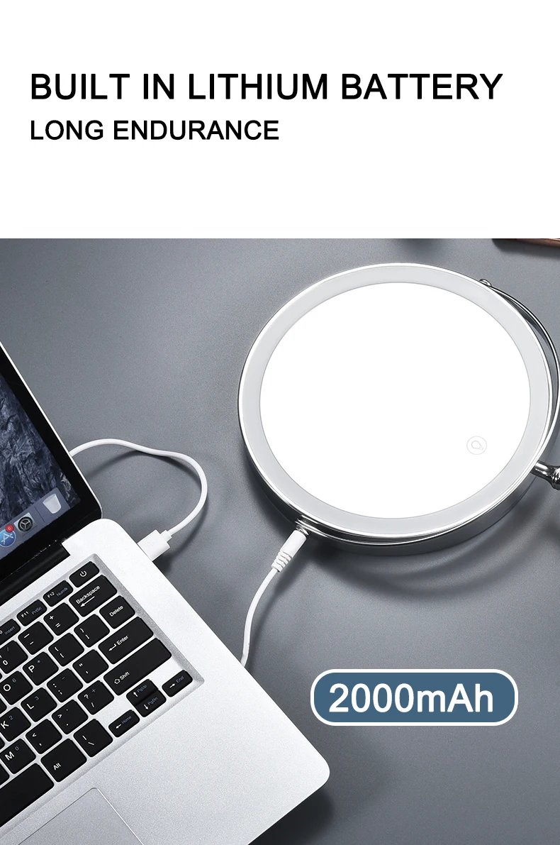 8 Inch Gold Makeup Mirror With Light USB Charging 10X Magnifying Vanity Mirror Backlit Adjustable Light Standing Cosmetic Mirror 8 Inch Gold Makeup Mirror With Light USB Charging 10X Magnifying Vanity Mirror Backlit Adjustable Light Standing Cosmetic Mirror