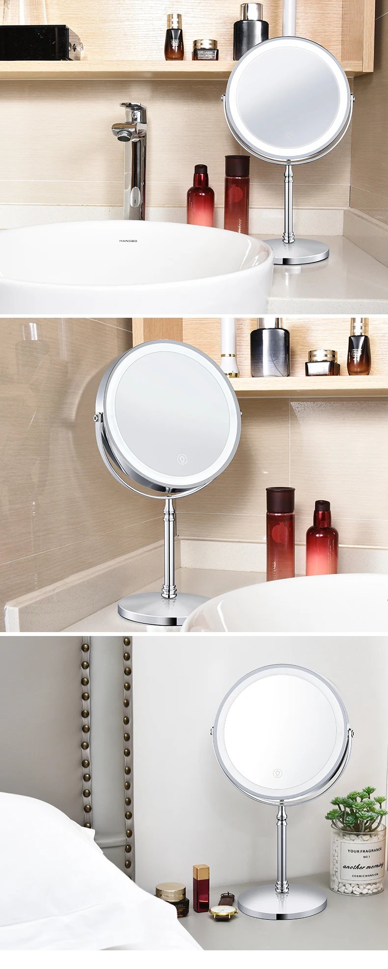 8 Inch Gold Makeup Mirror With Light USB Charging 10X Magnifying Vanity Mirror Backlit Adjustable Light Standing Cosmetic Mirror 8 Inch Gold Makeup Mirror With Light USB Charging 10X Magnifying Vanity Mirror Backlit Adjustable Light Standing Cosmetic Mirror