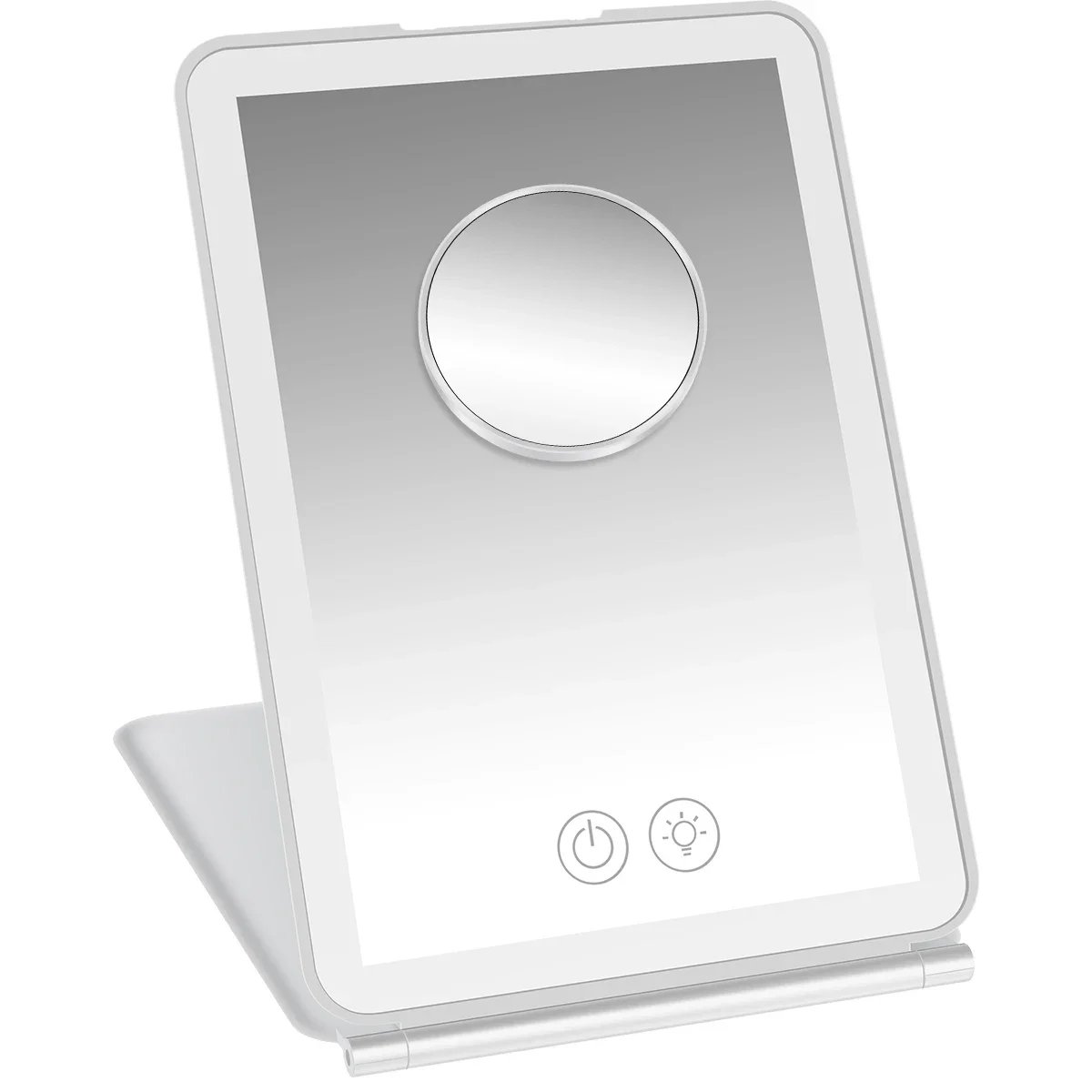 LED Makeup Mirror Cosmetic Mirrors With Light Foldable Travel Makeup Touch Screen Dimm with 10X Magnifying Detail Vanity Mirror