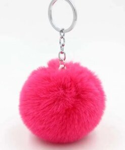 27 Colors Fluffy Fur Pom Pom Keychain Soft Faux Fur-like Ball Car Keyring Key Holder Women Bag Pendant Jewelry Keychain Charms