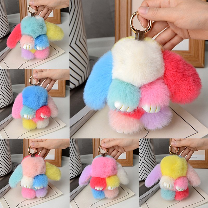 1PC 15cm Rabbit Fur Keychain Women Bag Car KeyChain Pendant Decoration Jewelry Bags Hangings Accessories Gifts Пушистые Игрушки 1PC 15cm Rabbit Fur Keychain Women Bag Car KeyChain Pendant Decoration Jewelry Bags Hangings Accessories Gifts Пушистые Игрушки