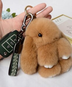 1PC 15cm Rabbit Fur Keychain Women Bag Car KeyChain Pendant Decoration Jewelry Bags Hangings Accessories Gifts Пушистые Игрушки