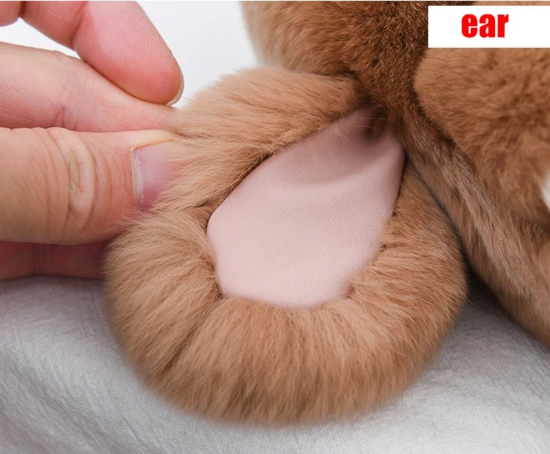 Three Model Size 100% Natural Rex Rabbit Fur Cute Fluffy Bunny Keychain Real Fur Key Chains Bag Toys Doll Lovely Keyring Pendant