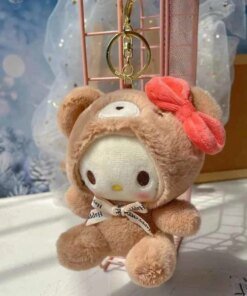 12CM Cute Sanrio Plush Keychain for Children Hello Kitty Pendant Kuromi Cartoon Key Chain Backpack Decoration Gifts for Girl Toy