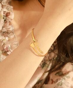 Alternative view of Personalized Name Bracelet for Women Men Custom Jewelry Stainless Steel Customized Gold Color Arabic Name Bangle Birthday Gift
