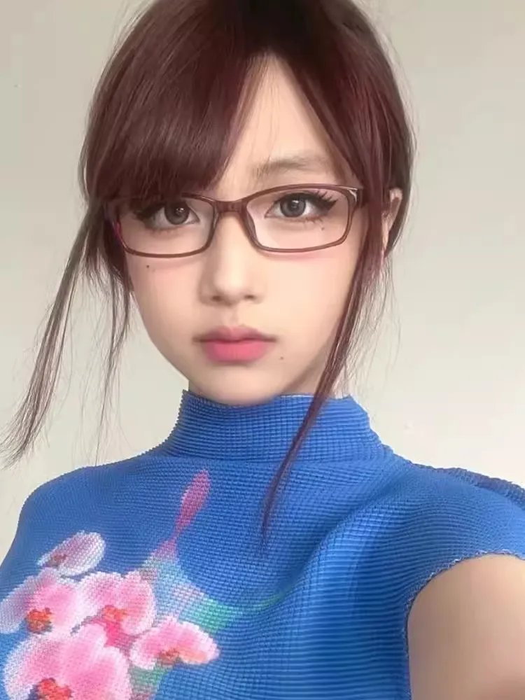 2024 Girls Y2K Red Green Frame Glass Retro Oval Glasses Eyewear Decorative Computer Anti-blue Eyeglasses with Seaside Driving