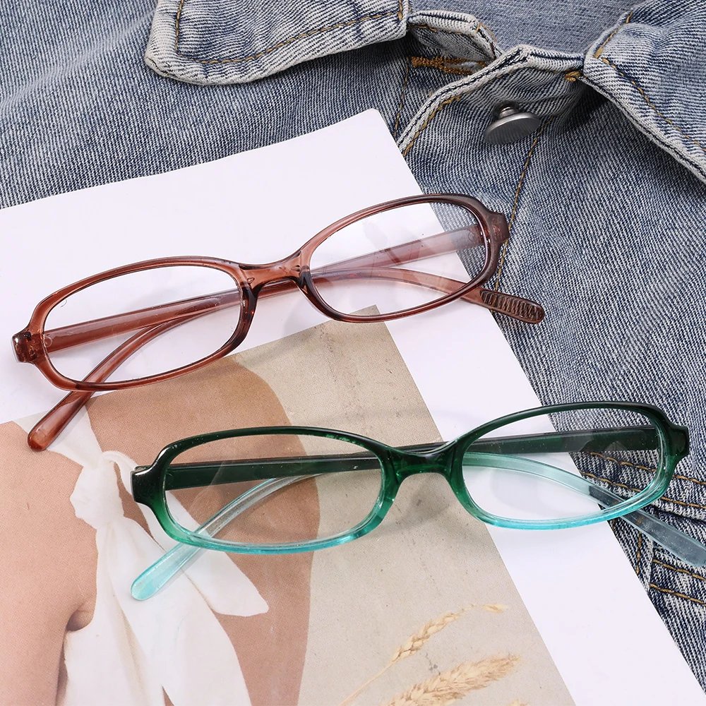 2024 Girls Y2K Red Green Frame Glass Retro Oval Glasses Eyewear Decorative Computer Anti-blue Eyeglasses with Seaside Driving