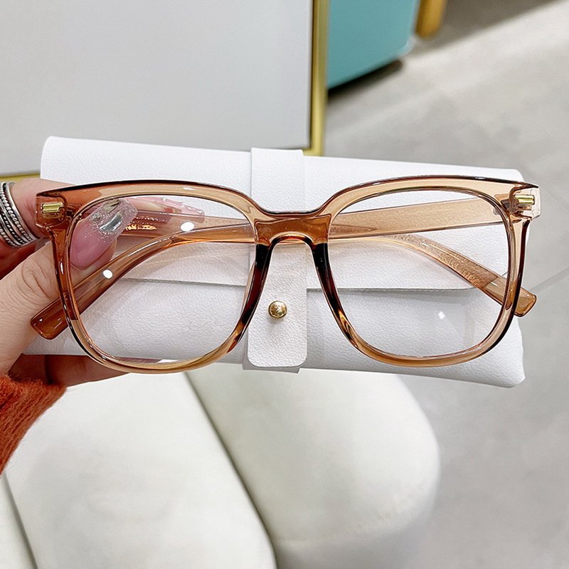 Fashion Classic Anti Blue Light Large Square Glasses Black Transparent Frame Men Women Computer Eye Protection Plain Spectacles