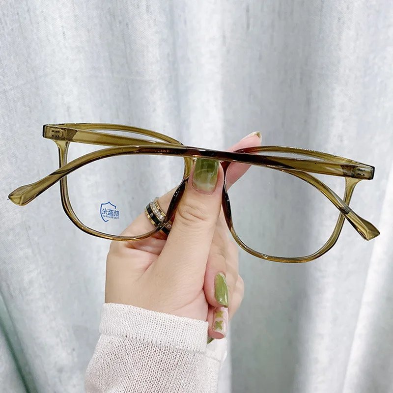 Fashion Classic Anti Blue Light Large Square Glasses Black Transparent Frame Men Women Computer Eye Protection Plain Spectacles
