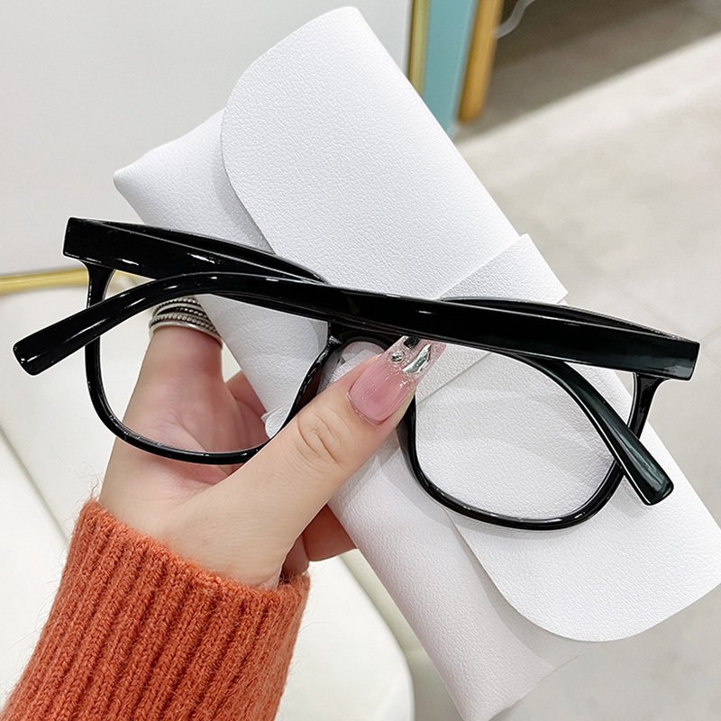 Fashion Classic Anti Blue Light Large Square Glasses Black Transparent Frame Men Women Computer Eye Protection Plain Spectacles