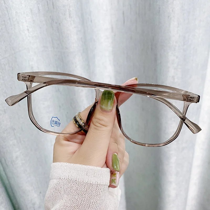 Fashion Classic Anti Blue Light Large Square Glasses Black Transparent Frame Men Women Computer Eye Protection Plain Spectacles