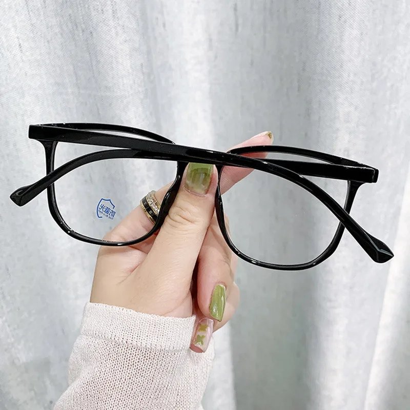 Fashion Classic Anti Blue Light Large Square Glasses Black Transparent Frame Men Women Computer Eye Protection Plain Spectacles
