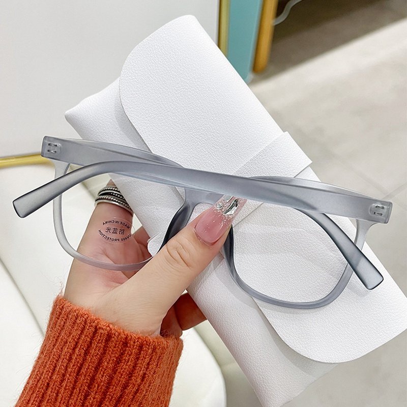 Fashion Classic Anti Blue Light Large Square Glasses Black Transparent Frame Men Women Computer Eye Protection Plain Spectacles