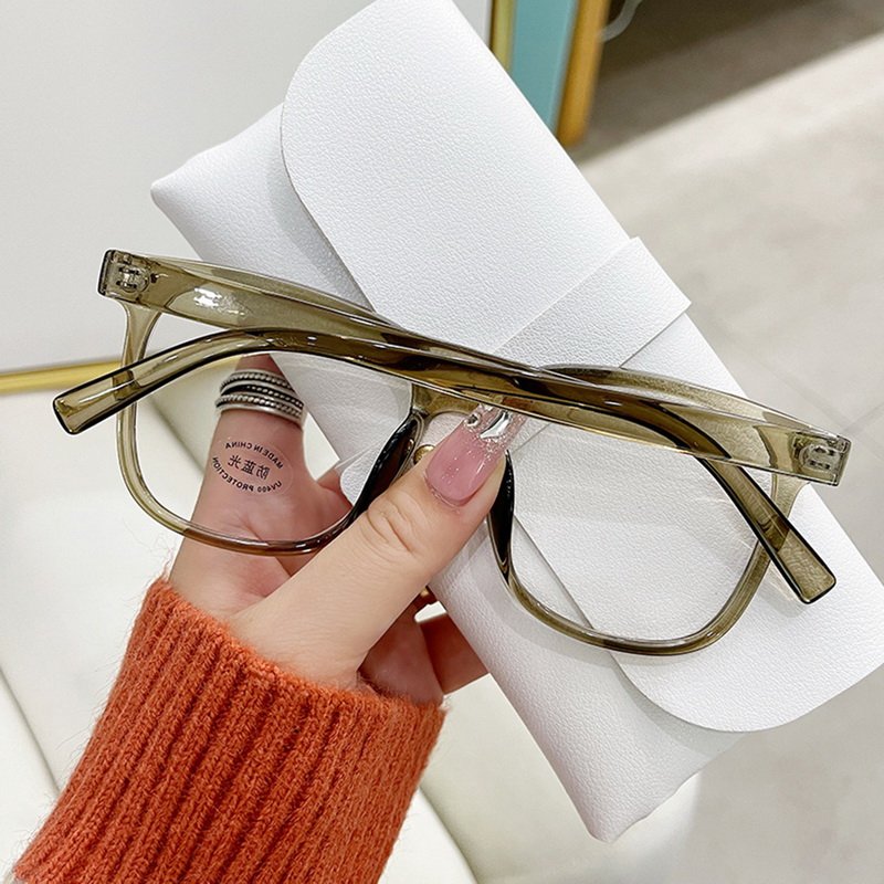 Fashion Classic Anti Blue Light Large Square Glasses Black Transparent Frame Men Women Computer Eye Protection Plain Spectacles