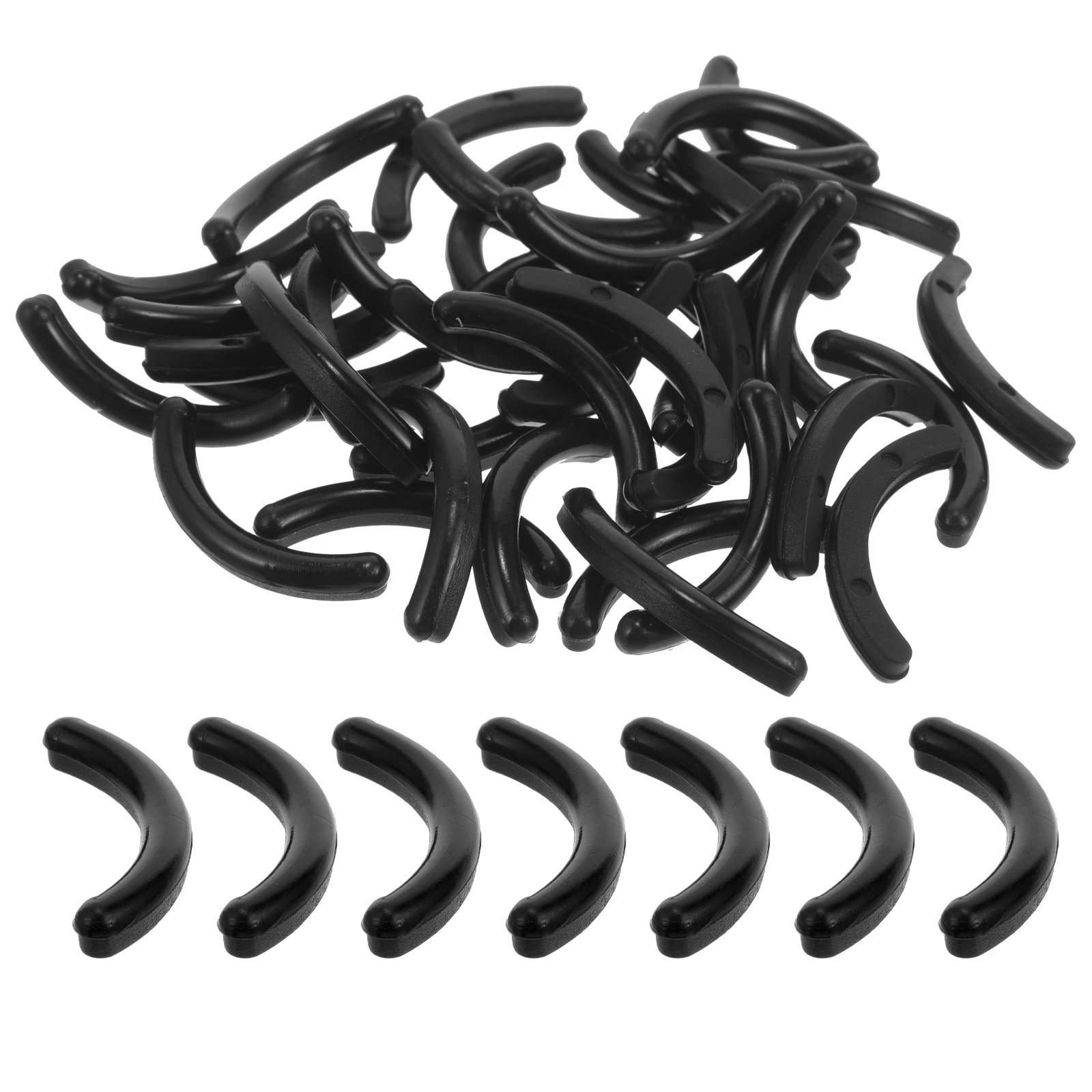 50pcs Eyelash Curler Refill Replacements Makeup Eyelash Pads for Mascara Eyeliner ( Black )
