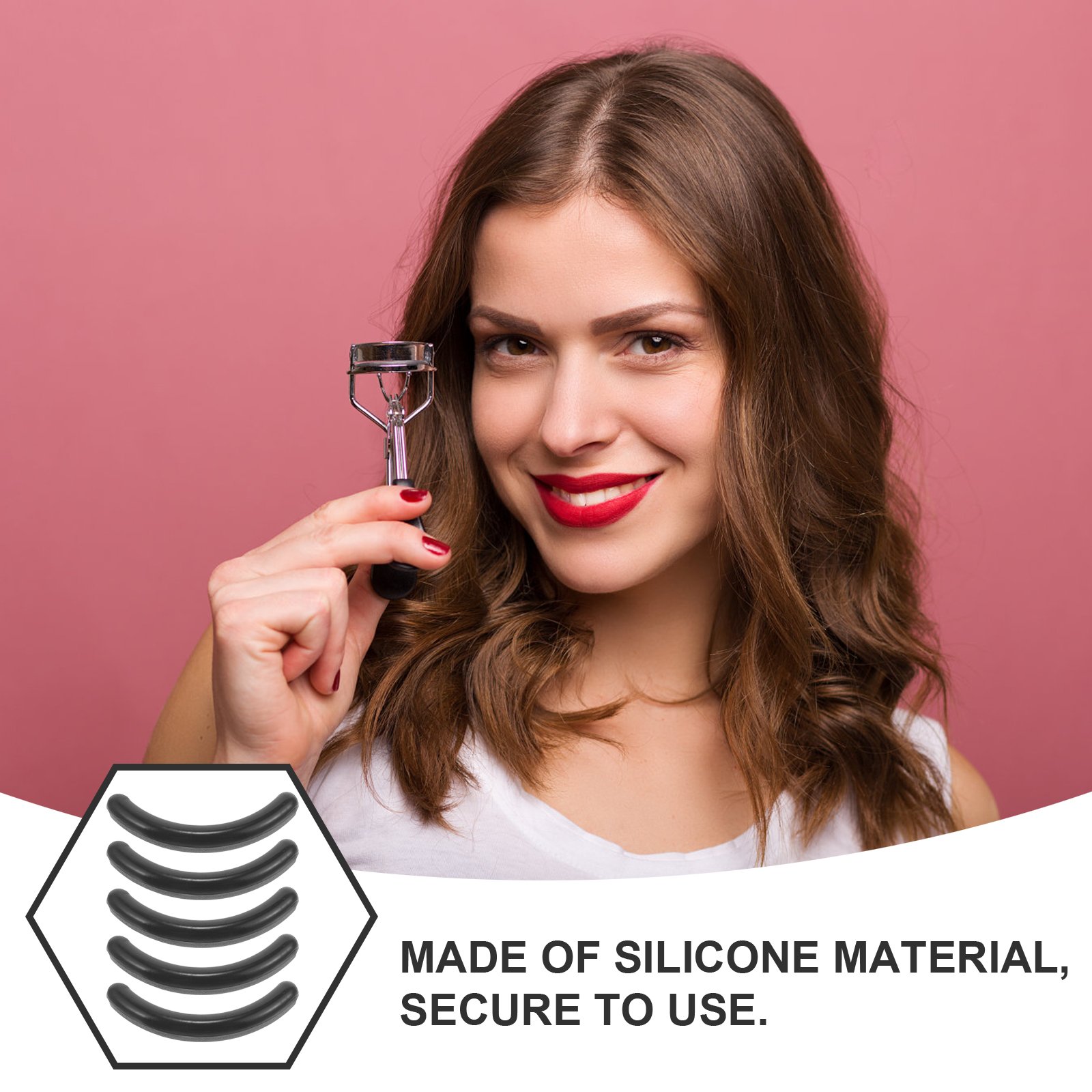 50pcs Eyelash Curler Refill Replacements Makeup Eyelash Pads for Mascara Eyeliner ( Black )