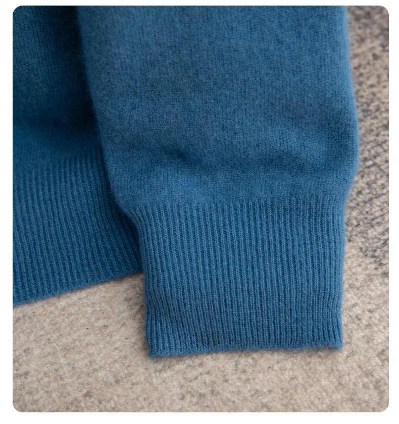 Autumn And Winter 100% Pure Wool Men's Thick Round Neck Slim-Fit O-neck Pullover Long-Sleeved Knitted Cashmere Sweater