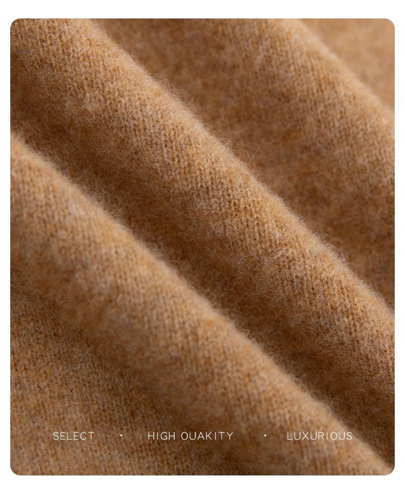 Autumn And Winter 100% Pure Wool Men's Thick Round Neck Slim-Fit O-neck Pullover Long-Sleeved Knitted Cashmere Sweater