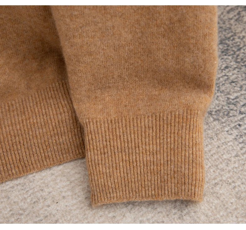 Autumn And Winter 100% Pure Wool Men's Thick Round Neck Slim-Fit O-neck Pullover Long-Sleeved Knitted Cashmere Sweater