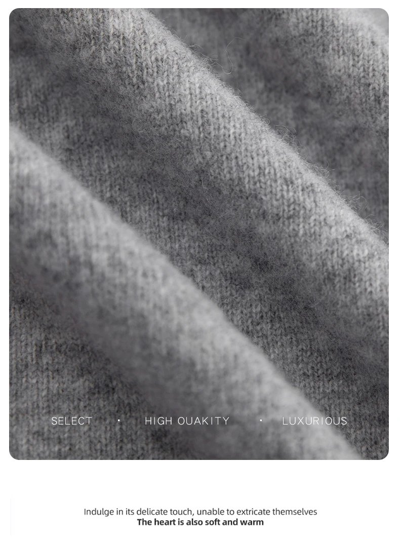 Autumn And Winter 100% Pure Wool Men's Thick Round Neck Slim-Fit O-neck Pullover Long-Sleeved Knitted Cashmere Sweater