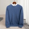 Autumn And Winter 100% Pure Wool Men's Thick Round Neck Slim-Fit  O-neck Pullover Long-Sleeved Knitted Cashmere Sweater