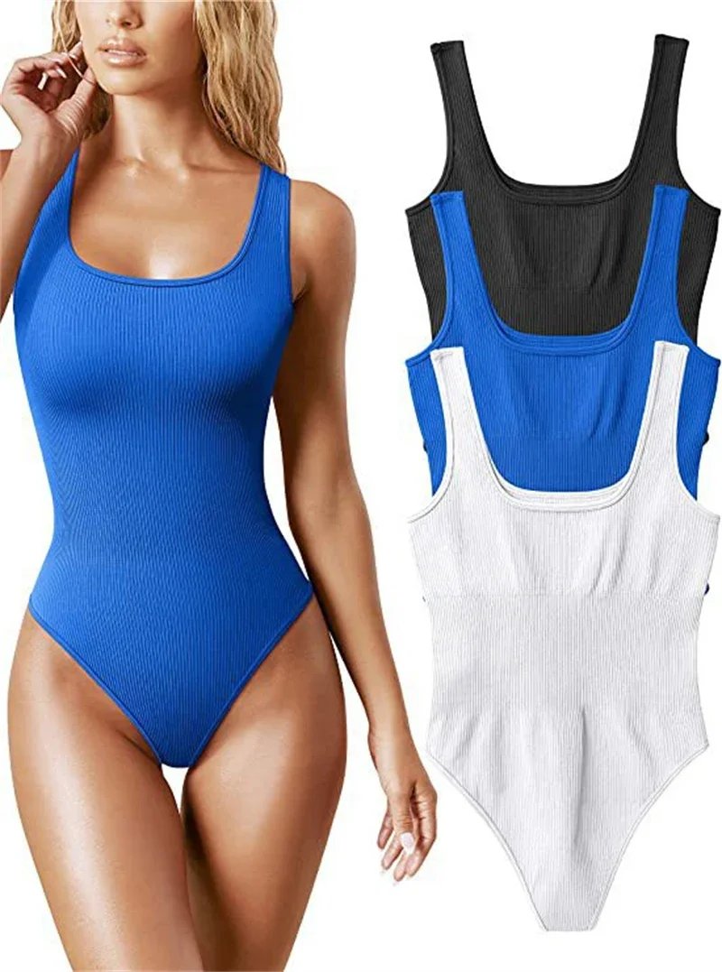 Seamless Sculpting Shaper Tank Top Solid Knit Rib Bodysuits Women Sleeveless Backless Romper Jumpsuit Beach Wear Bodysuits Seamless Sculpting Shaper Tank Top Solid Knit Rib Bodysuits Women Sleeveless Backless Romper Jumpsuit Beach Wear Bodysuits