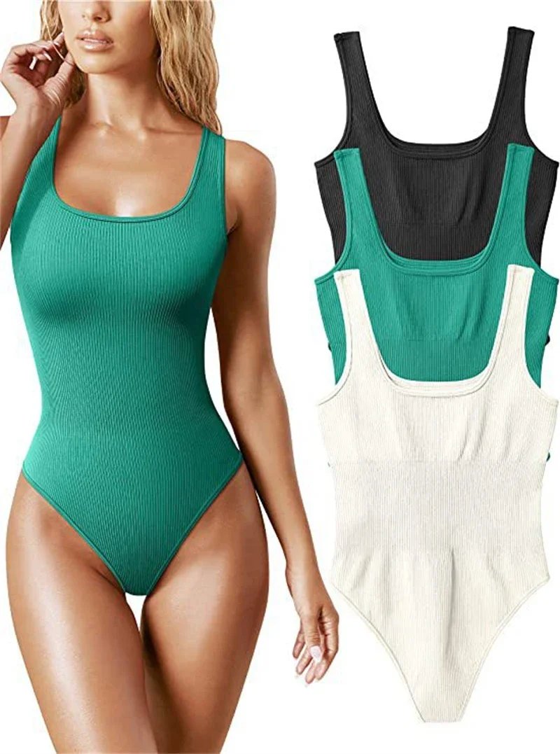 Seamless Sculpting Shaper Tank Top Solid Knit Rib Bodysuits Women Sleeveless Backless Romper Jumpsuit Beach Wear Bodysuits Seamless Sculpting Shaper Tank Top Solid Knit Rib Bodysuits Women Sleeveless Backless Romper Jumpsuit Beach Wear Bodysuits